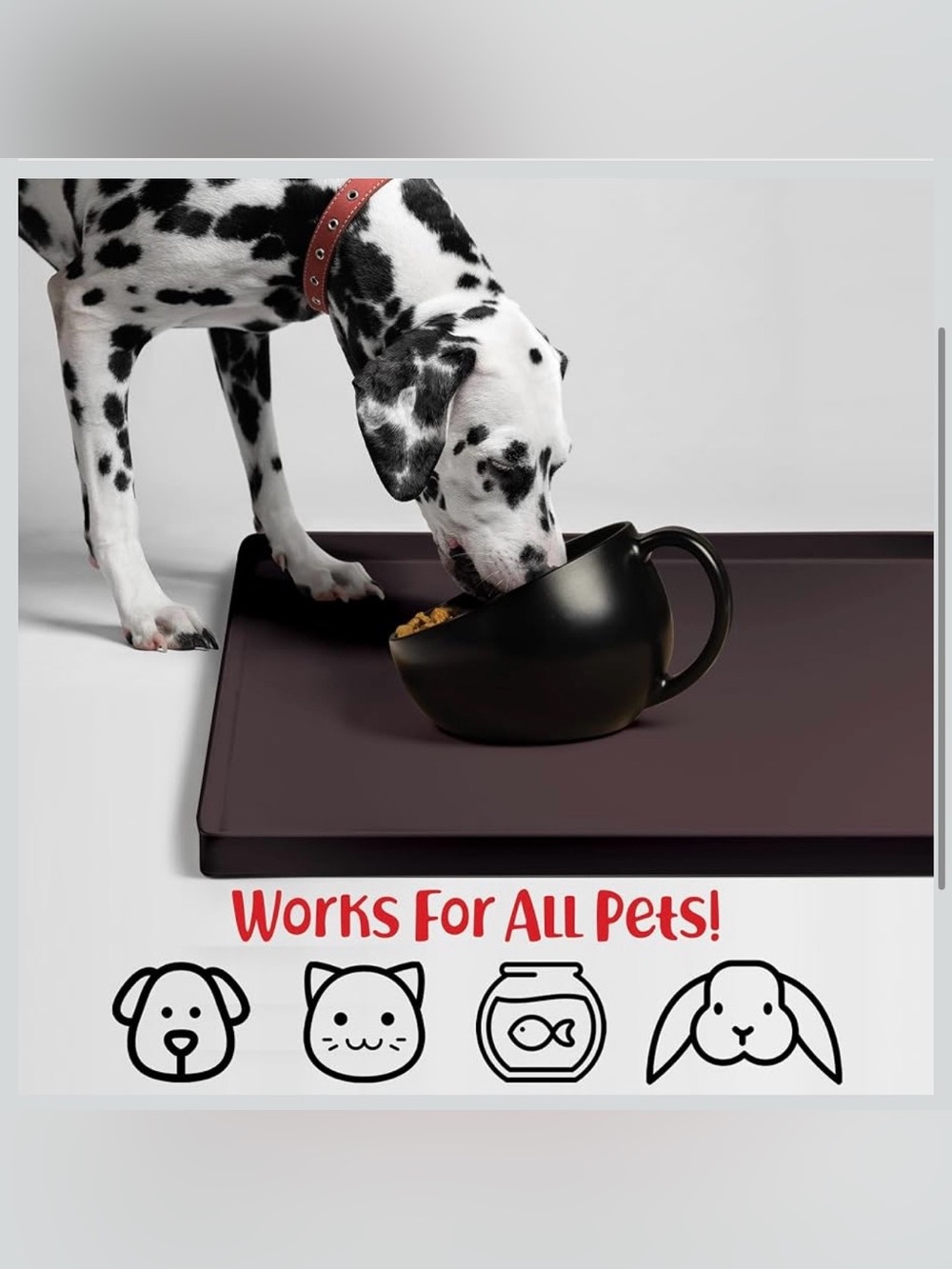 Silicone Pet Feeding Mat in Coffee Brown size XXL (18 x 28 inches)